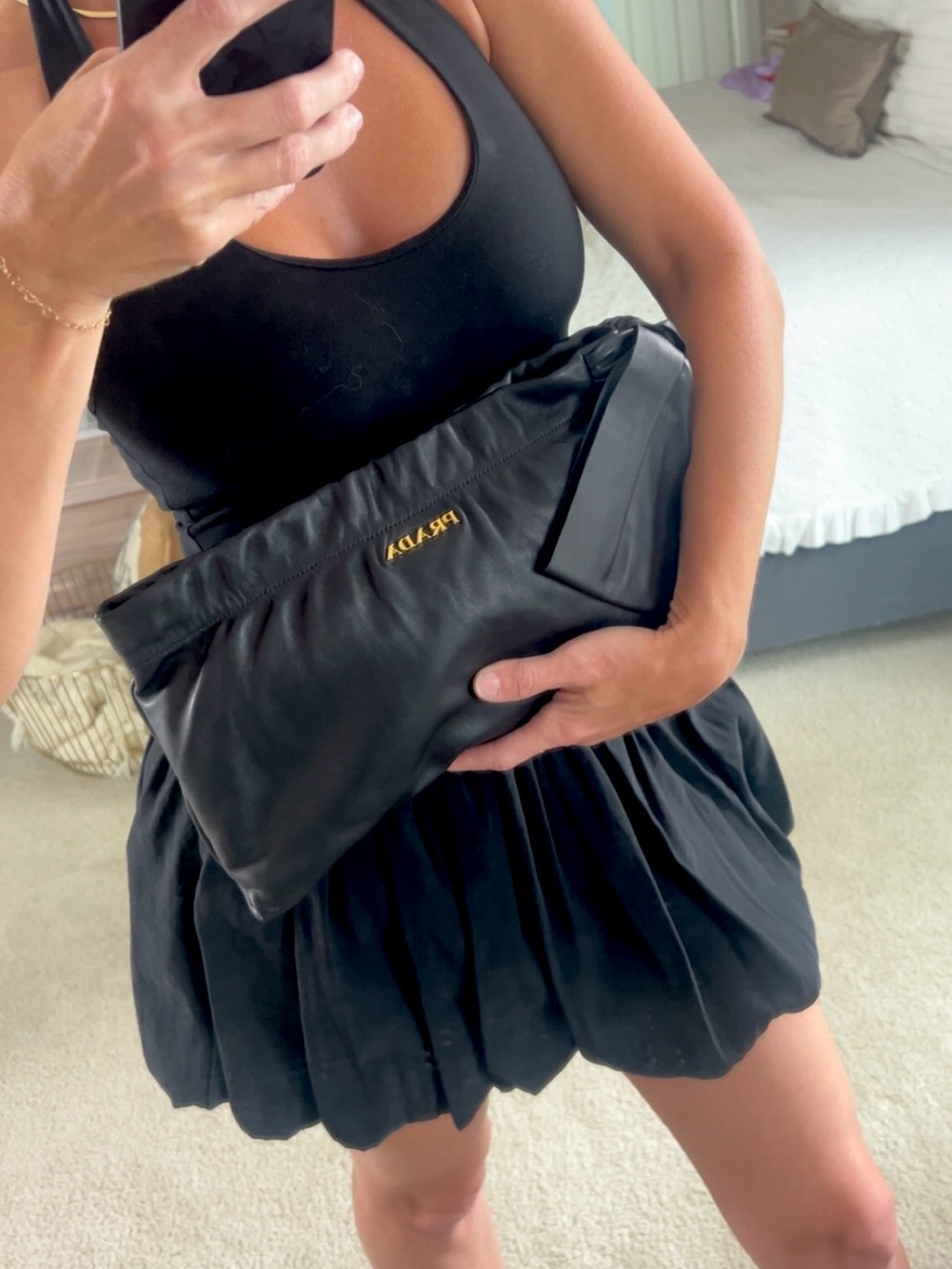 Prada Nappa Antique Bow Clutch